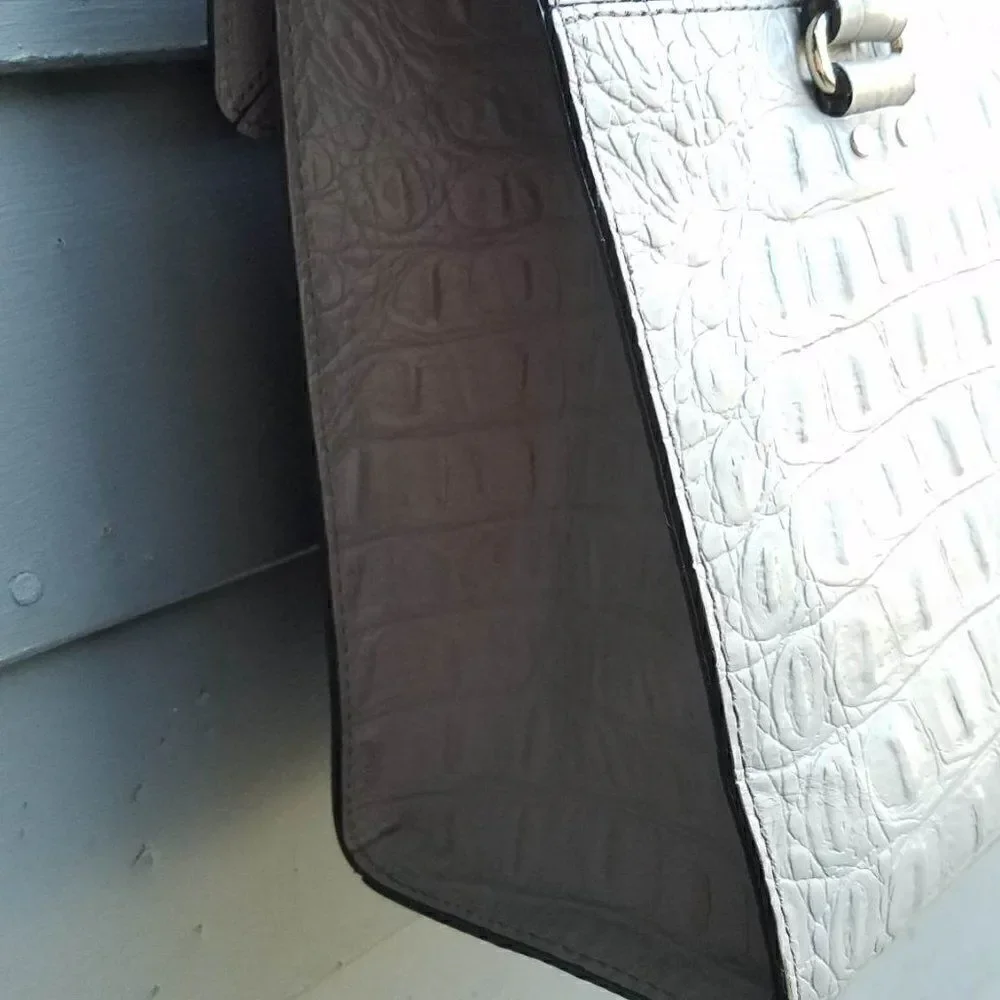 Kate Spade Gray Leather Faux Croc Orchard Valley Sinclair Handbag